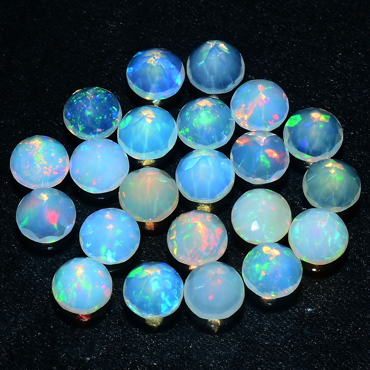 11 Pcs Natural Opal Ethiopian 6mm Top-Grade Round Flashy Colors Loose Gemstones