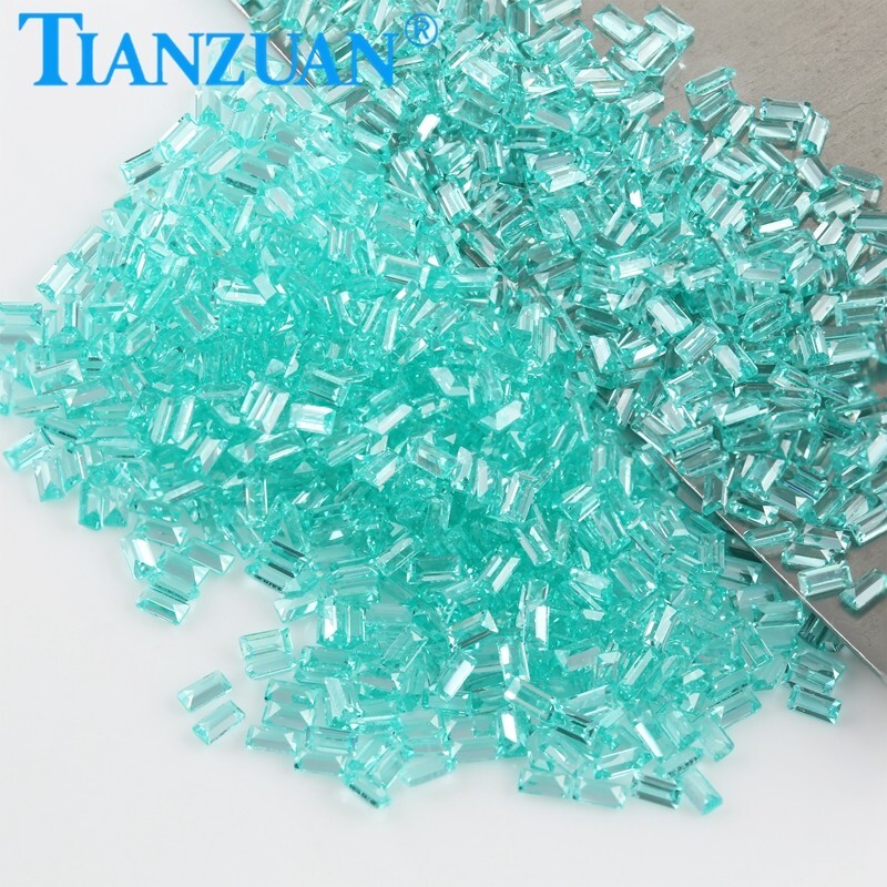 Small Size Rectangle Shape Synthetic YAG Paraiba Color Loose gemstones