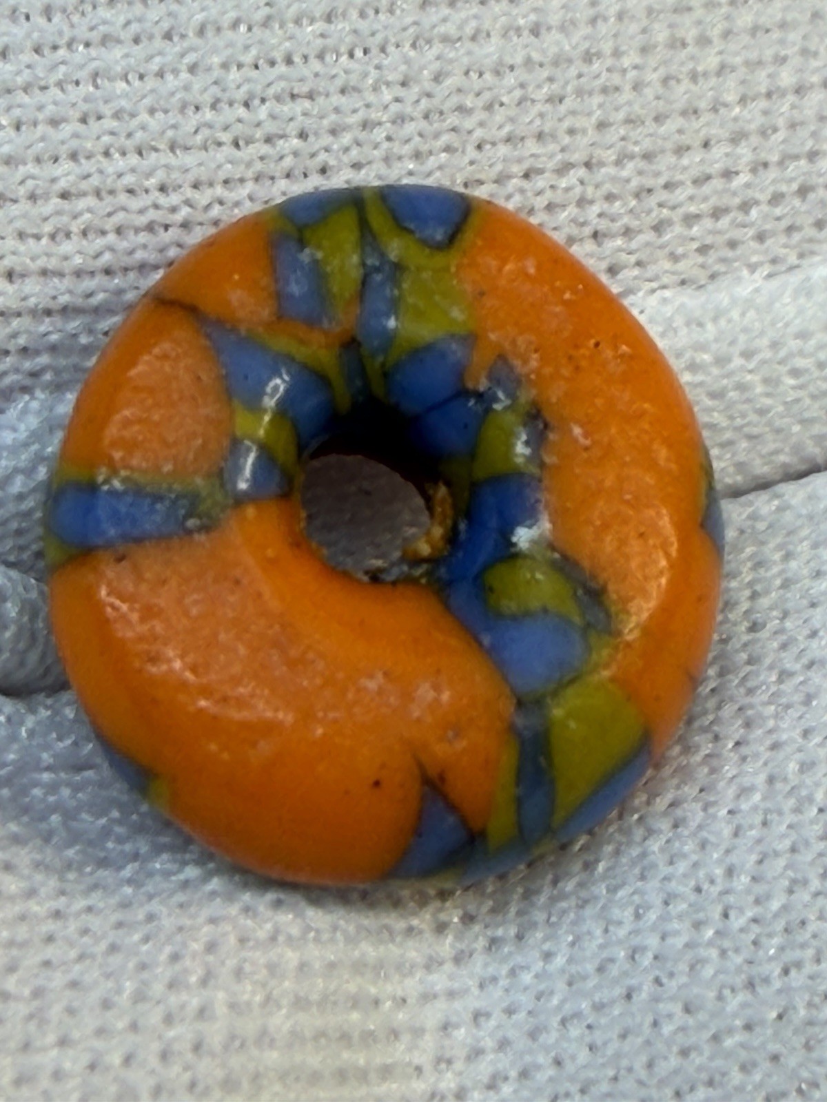 Lot 29 Antique 19th C Venetian African Trade Beads Lampwork Skunk Mosaic Glass 1