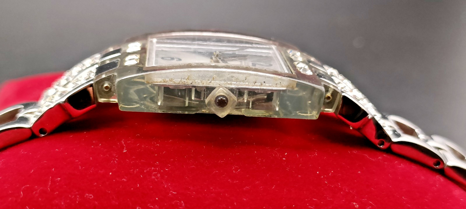 Vintage SWATCH Ladies Rectangular Clear Plastic Case Watch-VGC/Working