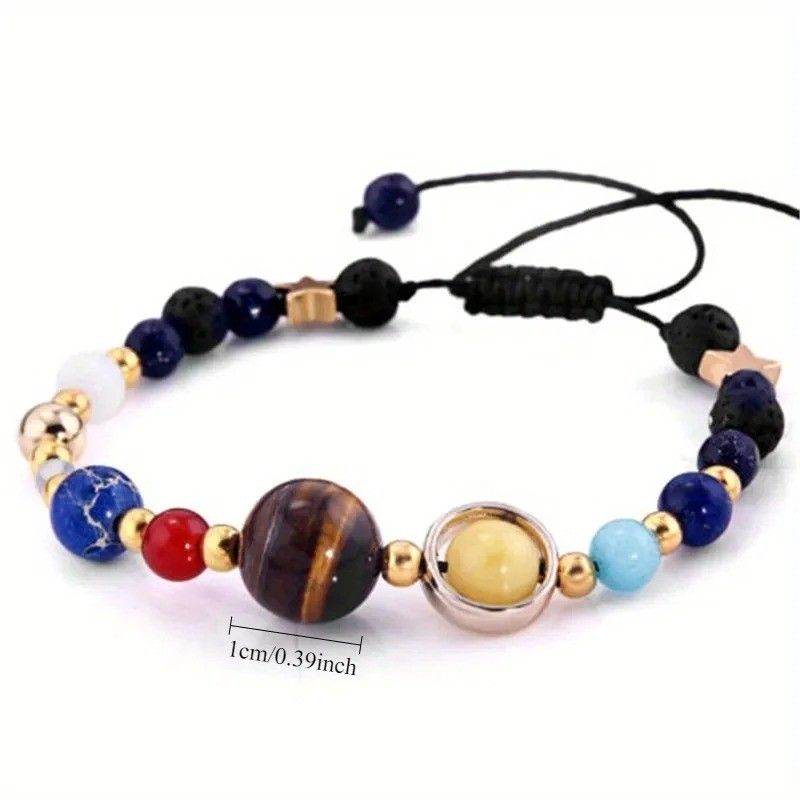 NEW GALAXY SOLAR SYSTEM BRACELET UNISEX ADJUSTABLE PLANETS RESIN BANGLE