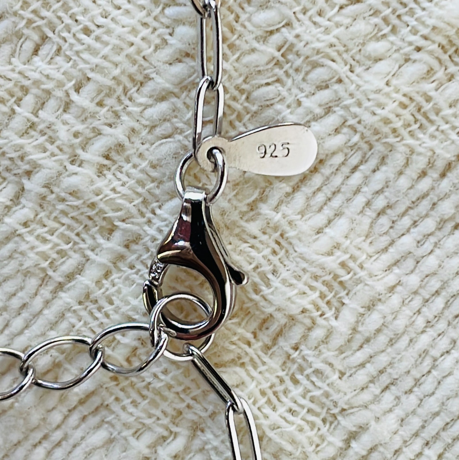 Turquoise Pendant 925 Sterling Silver Paperclip Necklace, 18 to 20 inches – NEW!