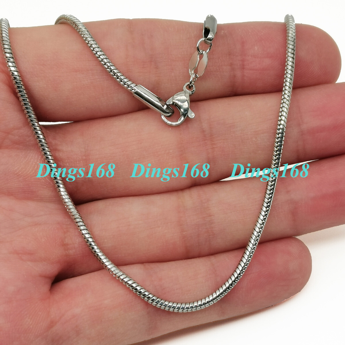 Real 925 Sterling Silver Tarnish-Free 1.2mm 18 inch Italian Snake Chain Necklace