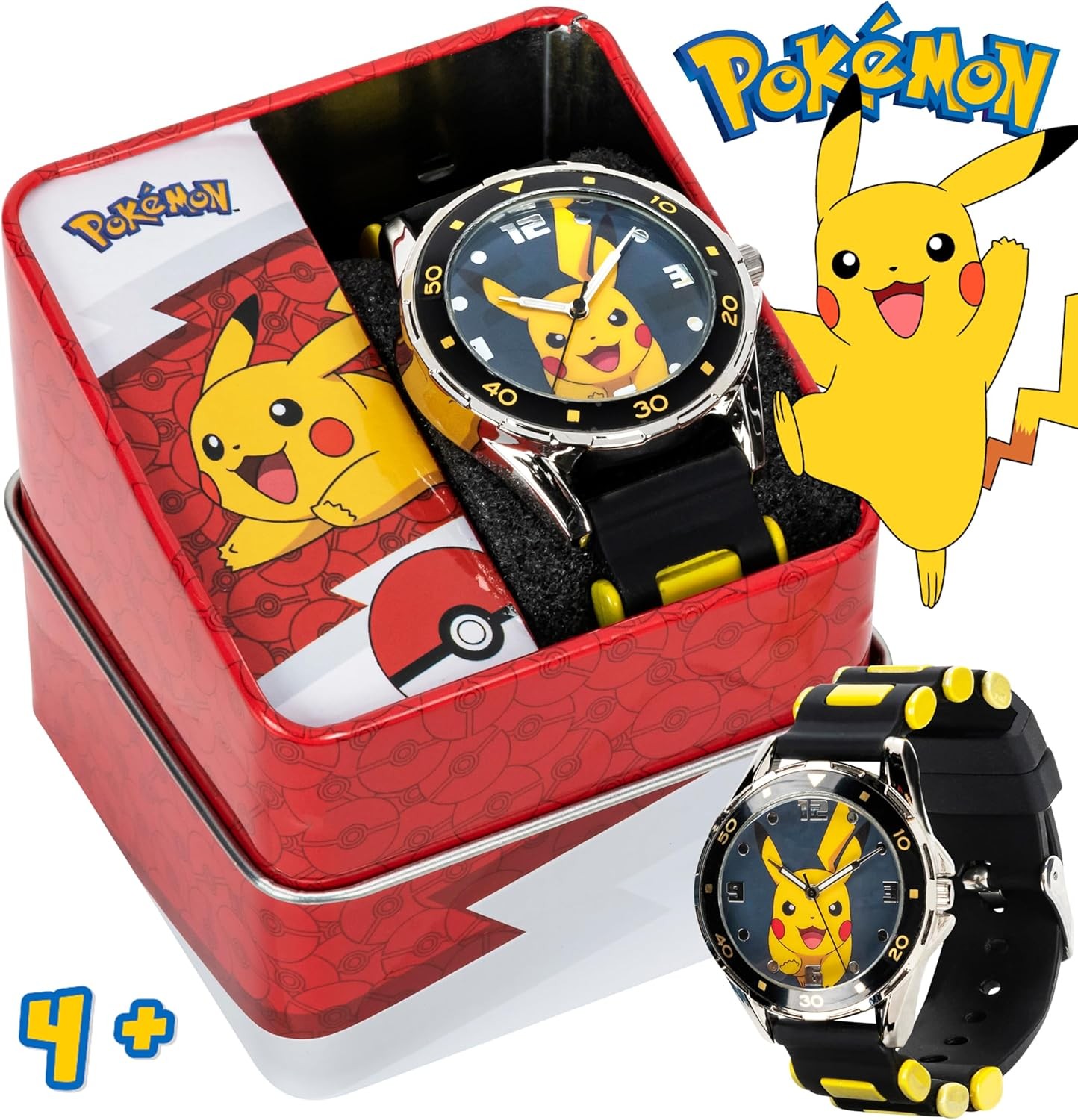 Accutime Pokemon Pikachu Analog Quartz Watch for Kids Boys Girls Adults
