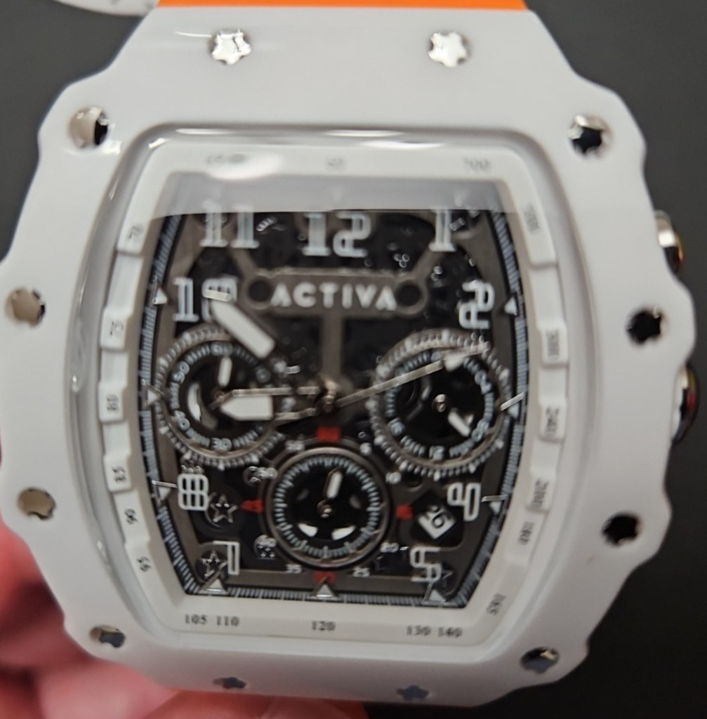 Activa Fury X Invicta Mens Quartz MG53 Skeleton Dial Orange 44mm ACW2305-015 NIB