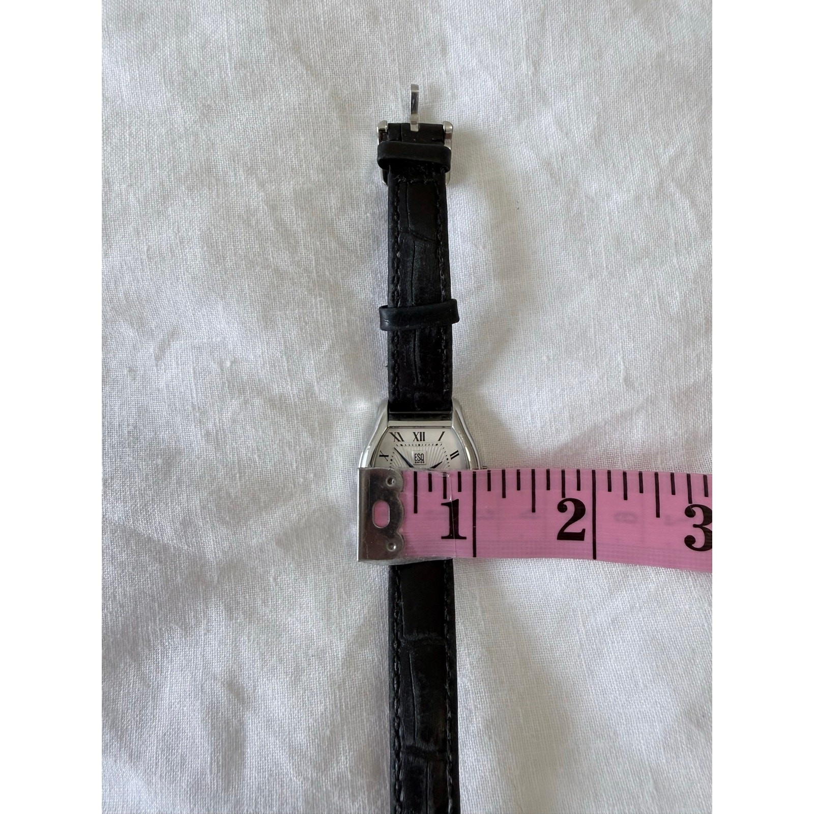 ESQ by Movado | Women’s O/S | All Steel Watch Swiss | Black Leather Band E5345