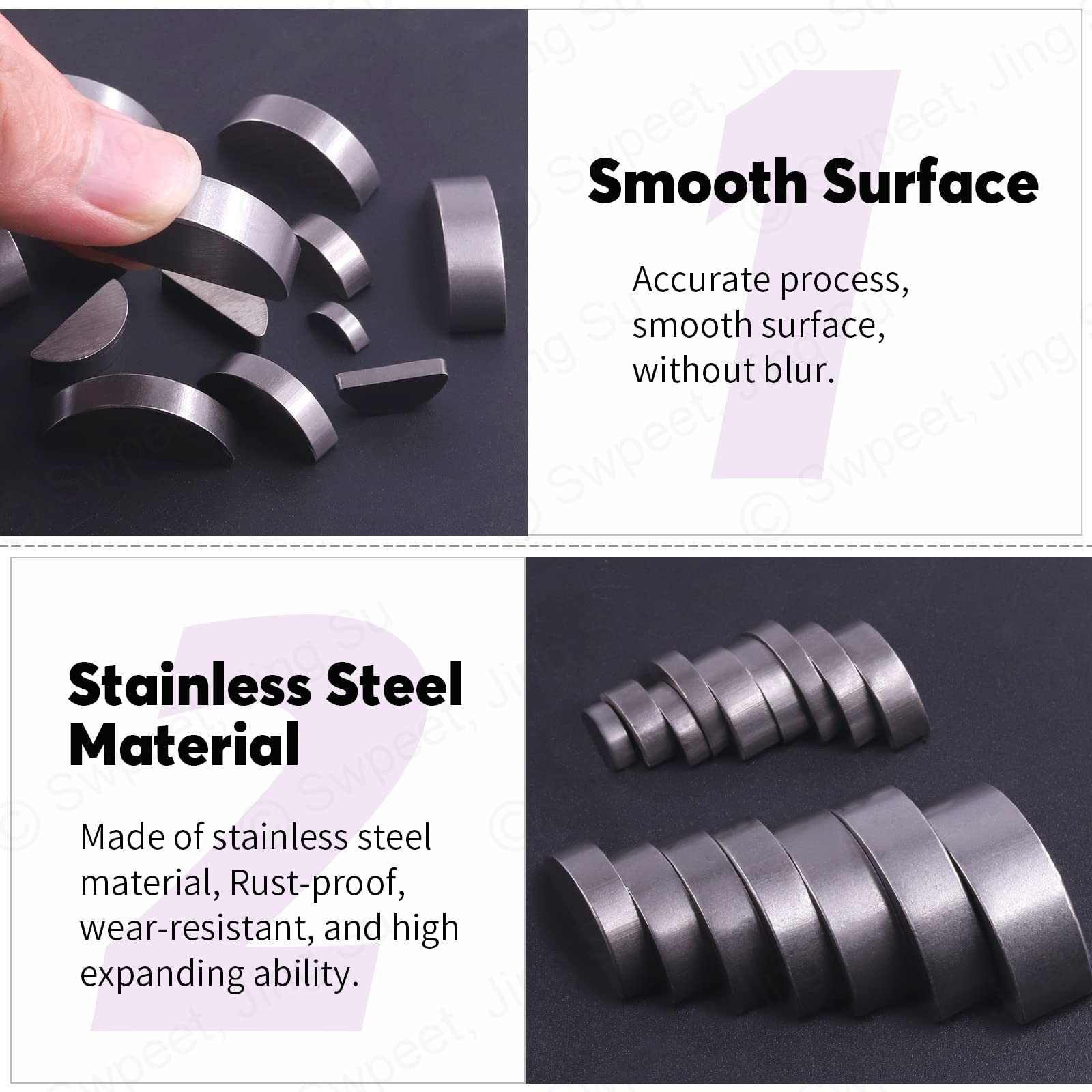 Swpeet 150Pcs 15 Sizes 3mm 4mm 5mm 6mm 8mm 10mm 3mm, 4mm, 5mm, 6mm, 8mm,