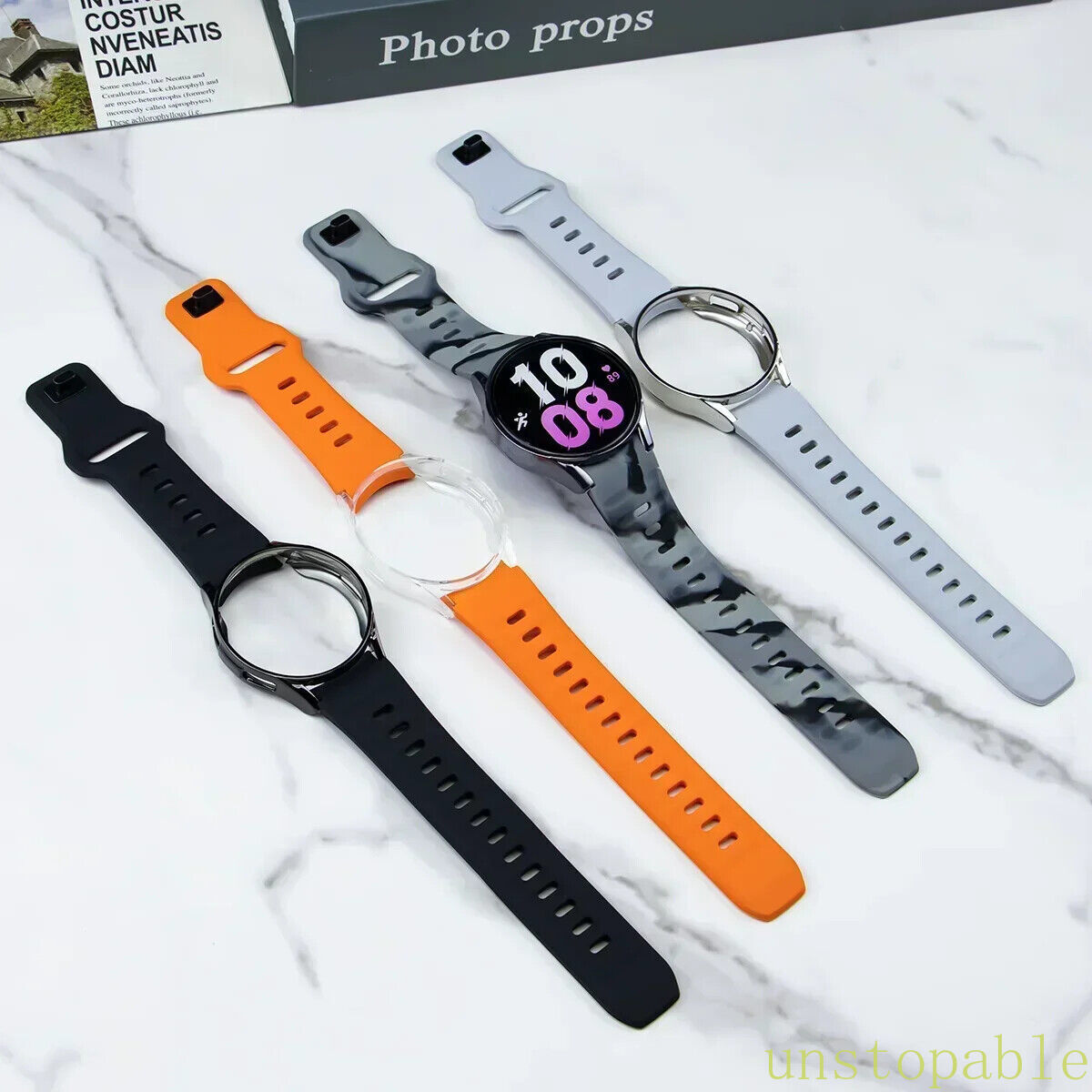 Silicone Band+Case for Samsung Galaxy Watch 7 6 5 4 FE 40mm 44mm Classic 43/47mm
