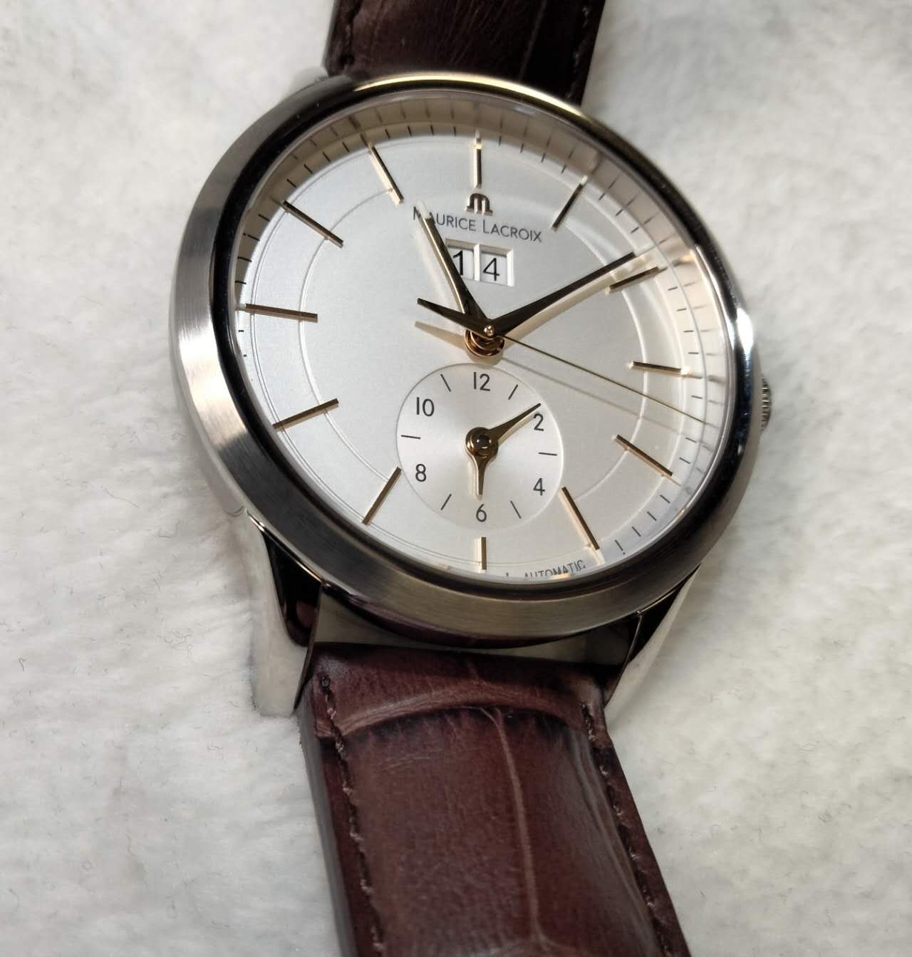 Maurice Lacroix LC6088 Automatic Men’s Watch White Dial Big Date GMT Dual Time L