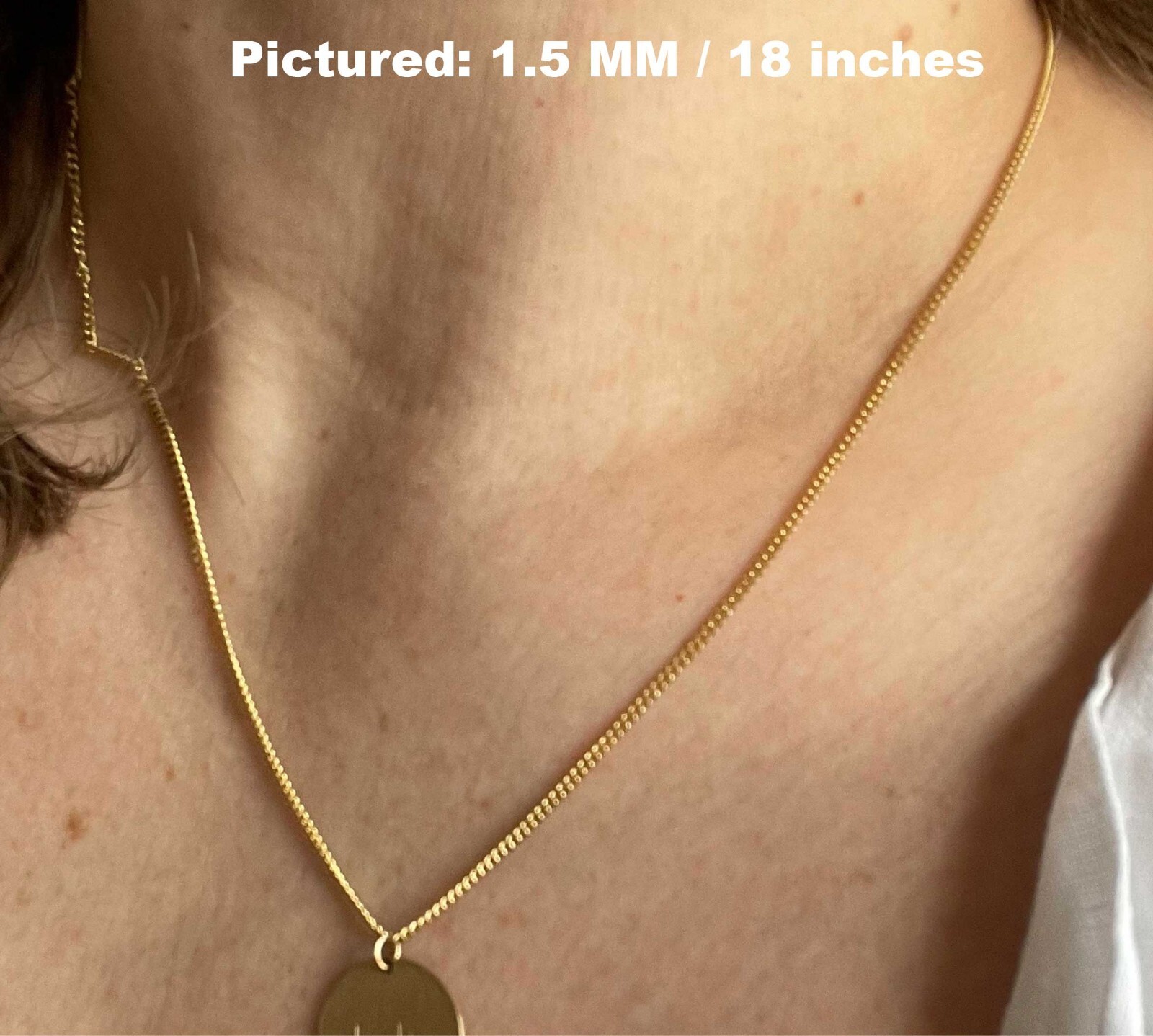 14K Solid Gold Gourmette Chain Necklace, 16″ – 30″ Inches, 1mm – 3mm Wide