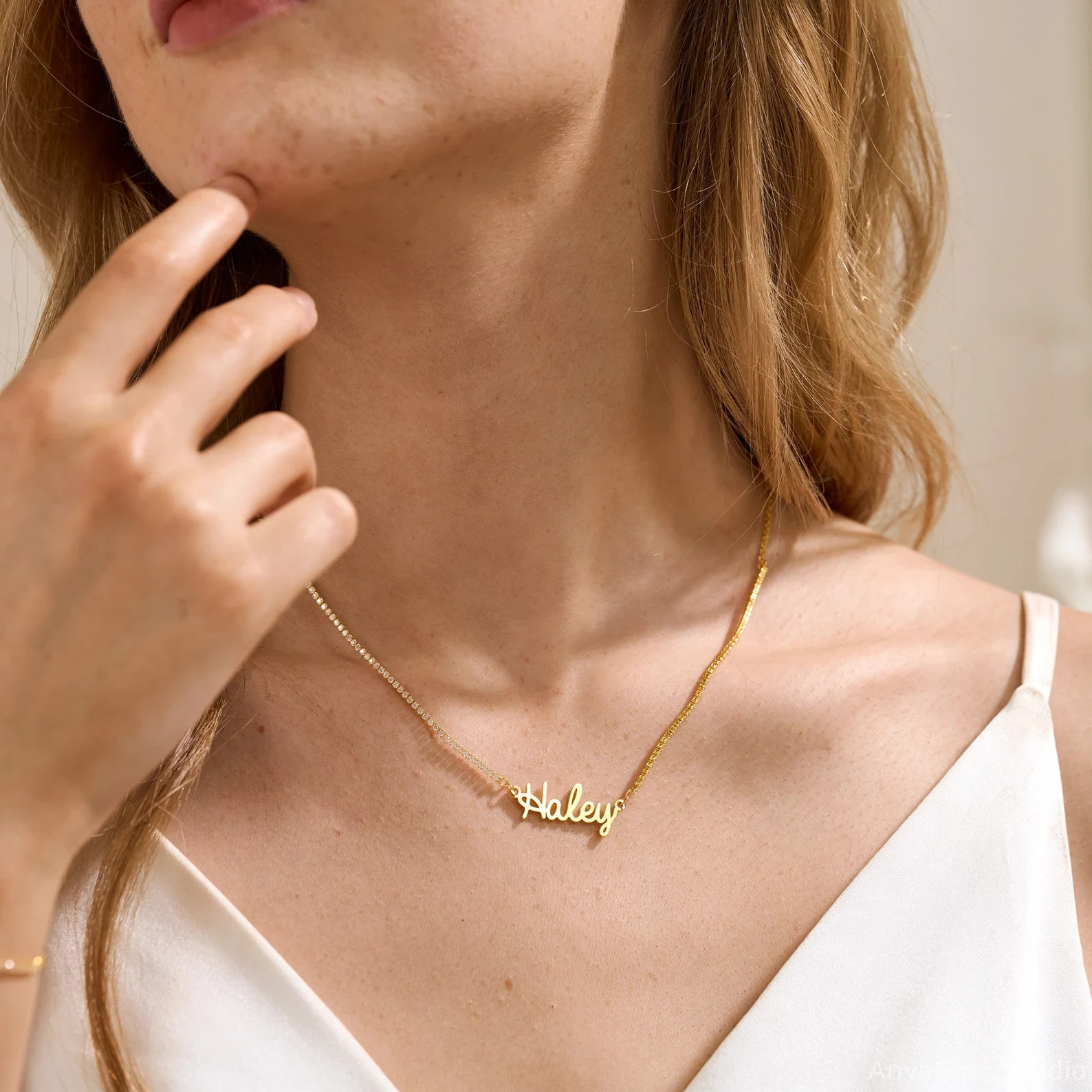 Stunning Personalized Initial Name Pendant For Women’s 14k Yellow Gold Plated
