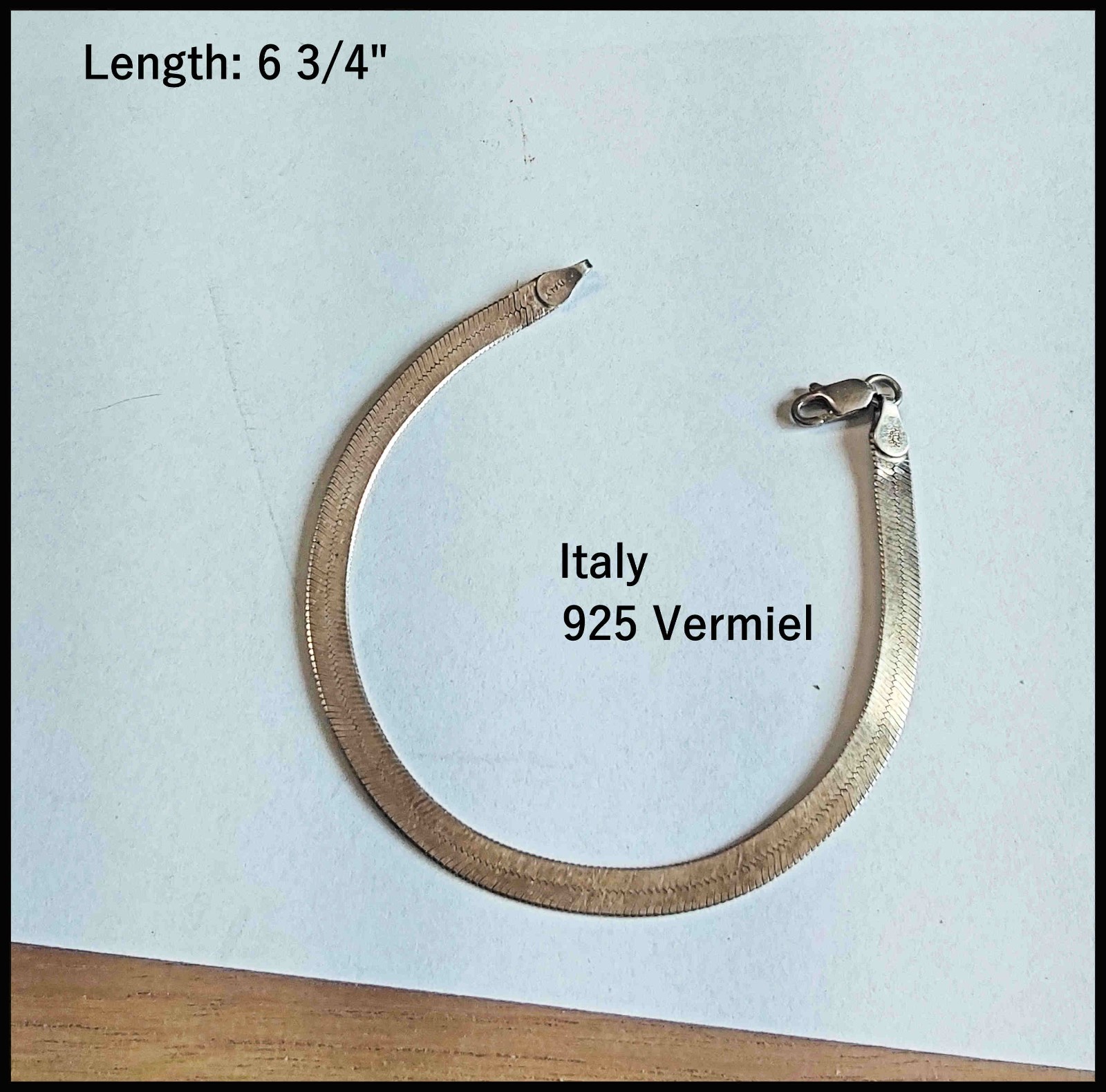 1 – Italy Bracelet Silver 925 Vermeil in gold 6 3/4″ length