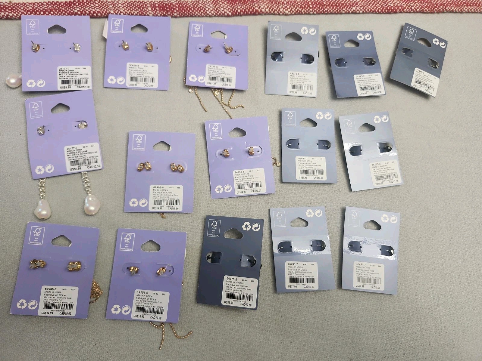 Claire’s Fashion Jewelry Pierced Earrings. Lot Of 16 Pieces…