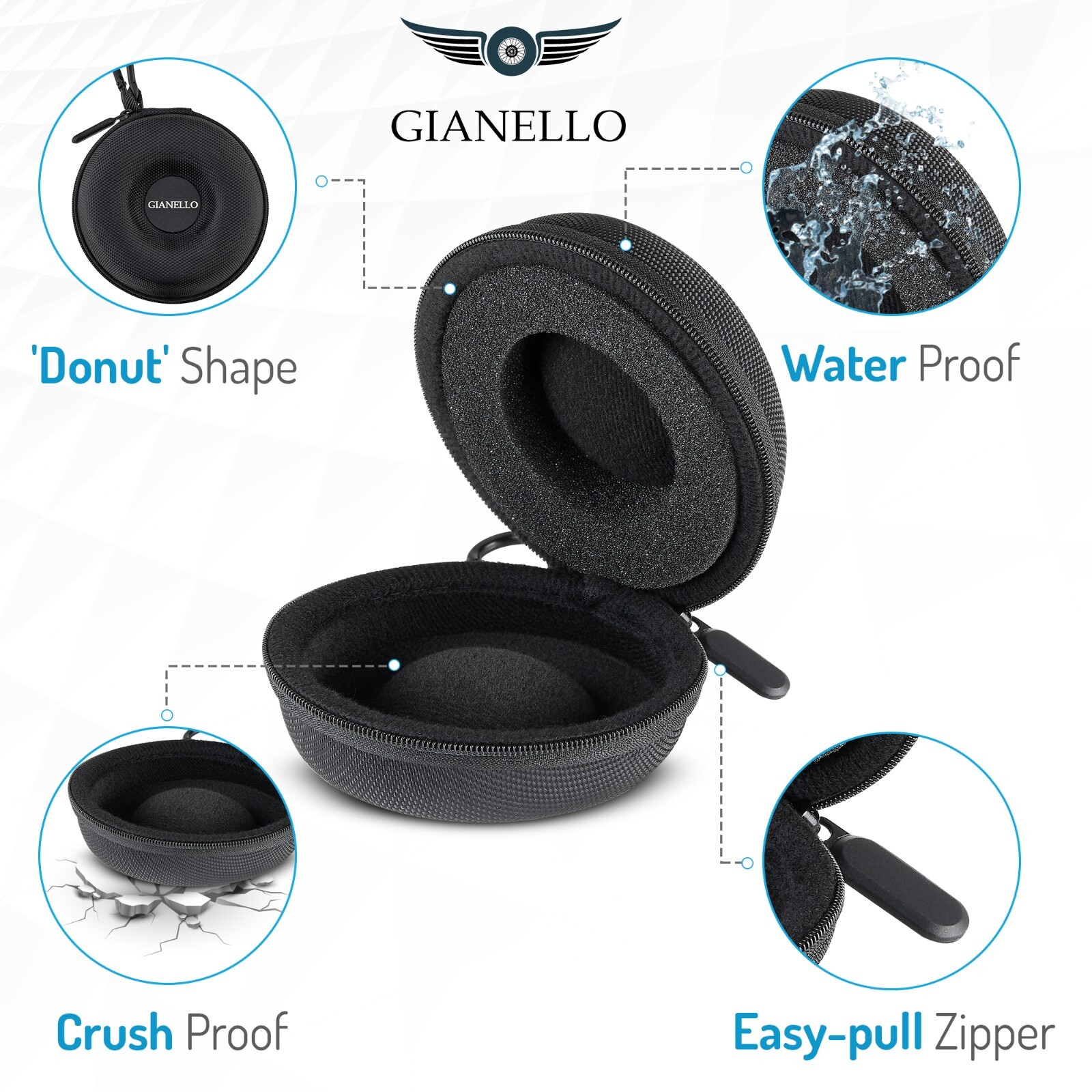 Gianello Travel Watch Case Storage Box for Wristwatches & Smart Watches
