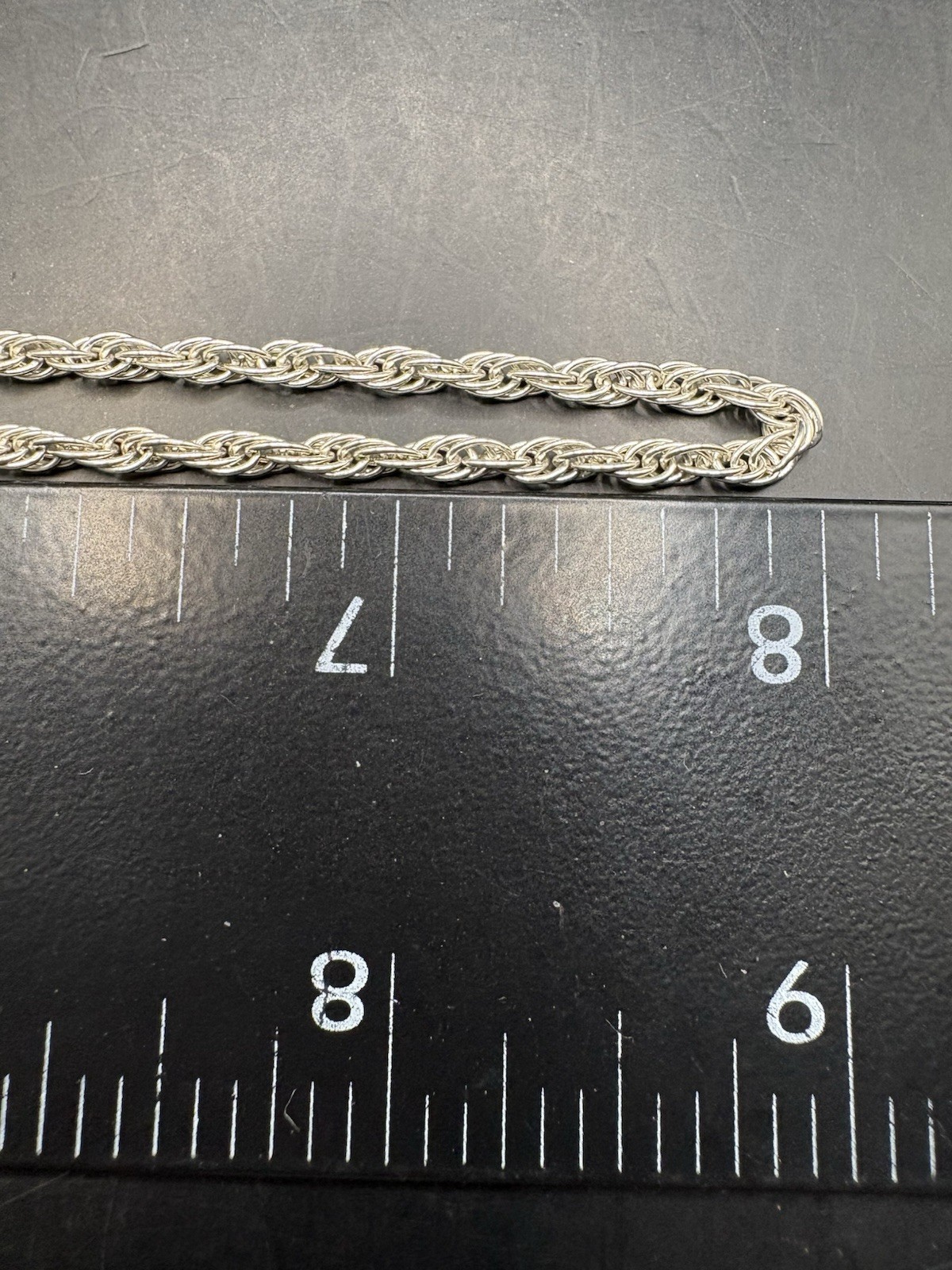 VTG 16” Sterling Silver 1990s Italy Rope Twist Link Chain Necklace Estate 925