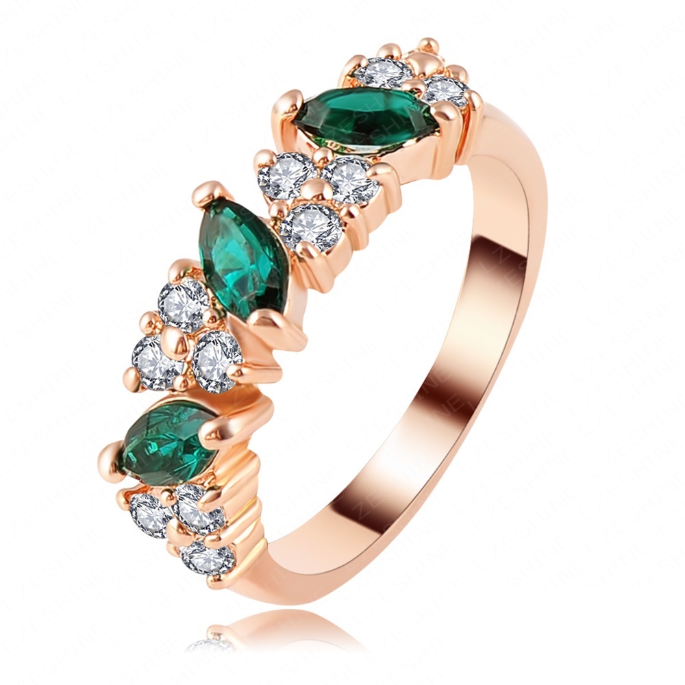 18K Rose Gold Plated Austrian Crystal Fashion Ring Women Wedding Jewelry 6 & 6.5