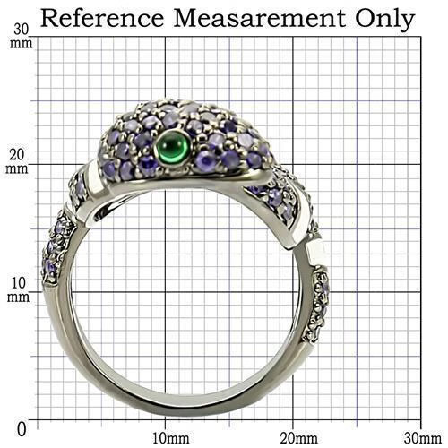 0W184 – Ruthenium Brass Ring with AAA Grade CZ in Multi Color