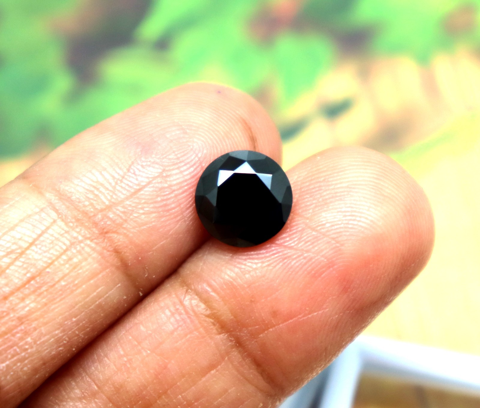 3Ct Natural Black Diamond Loose Gemstone Faceted Round Cut Rare Black Diamond