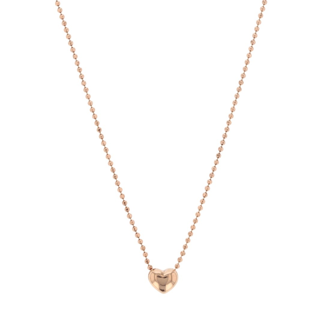 Michael Anthony Mini Heart Slide Pendant 18″ Necklace 14k Rose Gold 2.73 Grams
