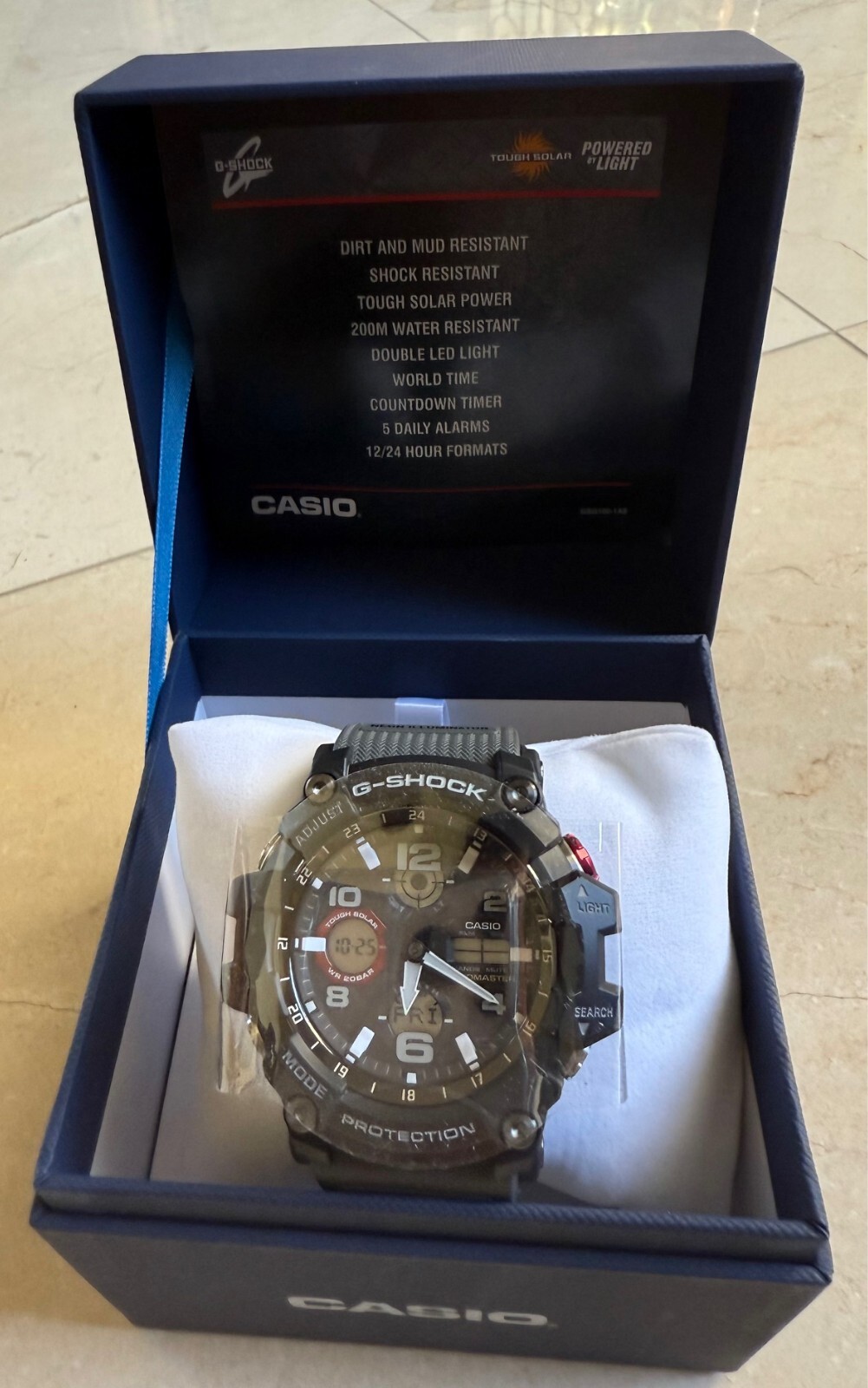 Casio Master G-Shock Mudmaster Men’s Solar Power Watch GSG100-1AWC