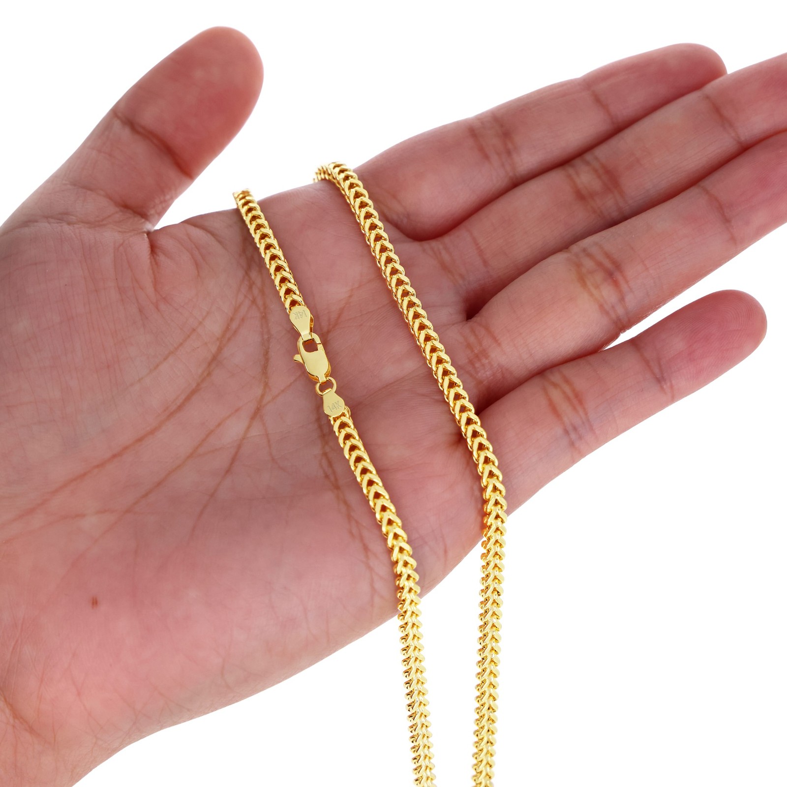 14k Yellow Gold 1.5mm-5mm Franco Box Necklace Bracelet Chain Mens Womens 7″- 30″
