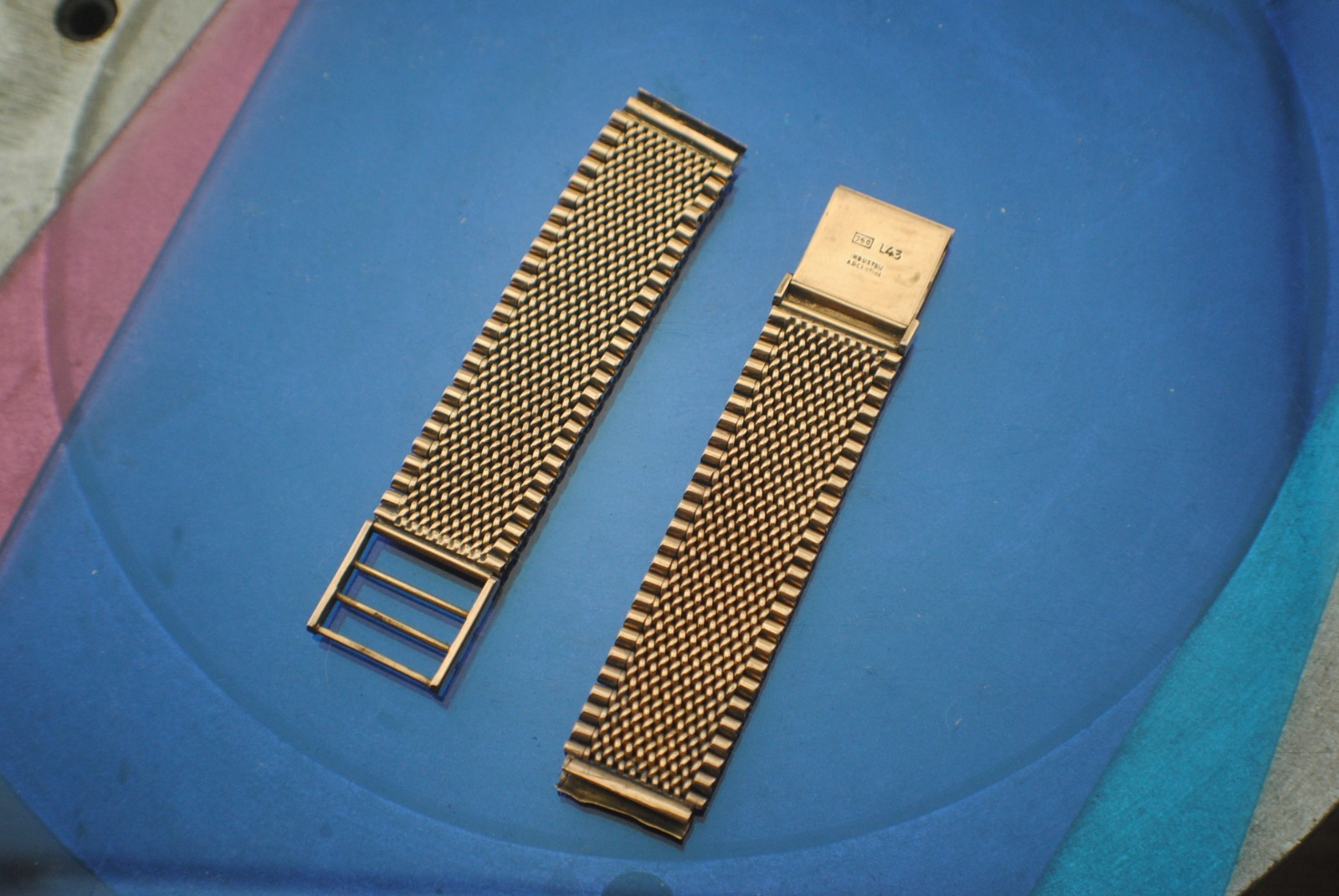 VINTAGE 18K YELLOW GOLD 16MM 40.7 GRAMS BRACELET STRAP FOR 1940S WATCHES 16CM