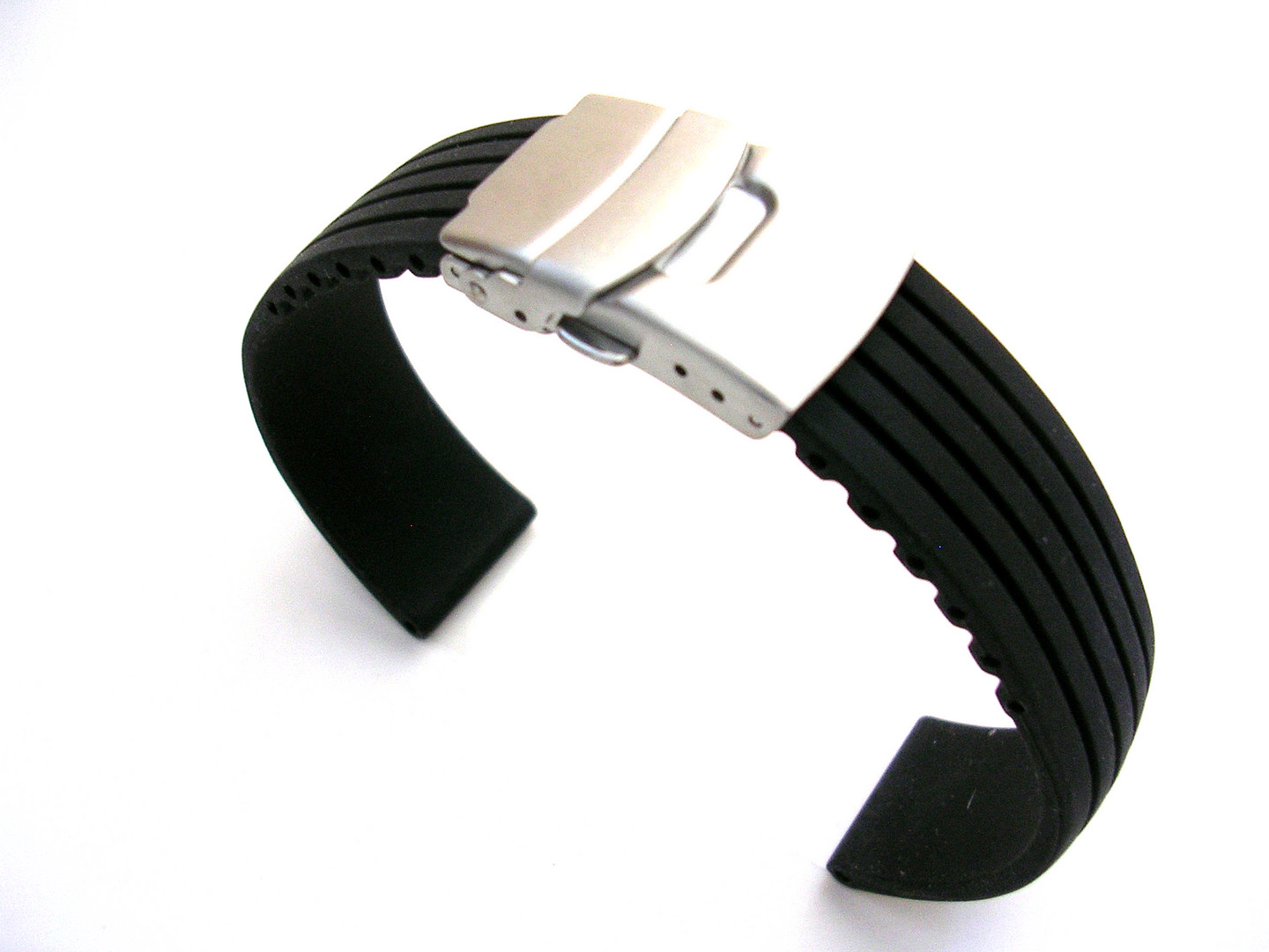 20mm Silicon Rubber deployment Groove watch band Diver Sport strap IW SUISSE USA