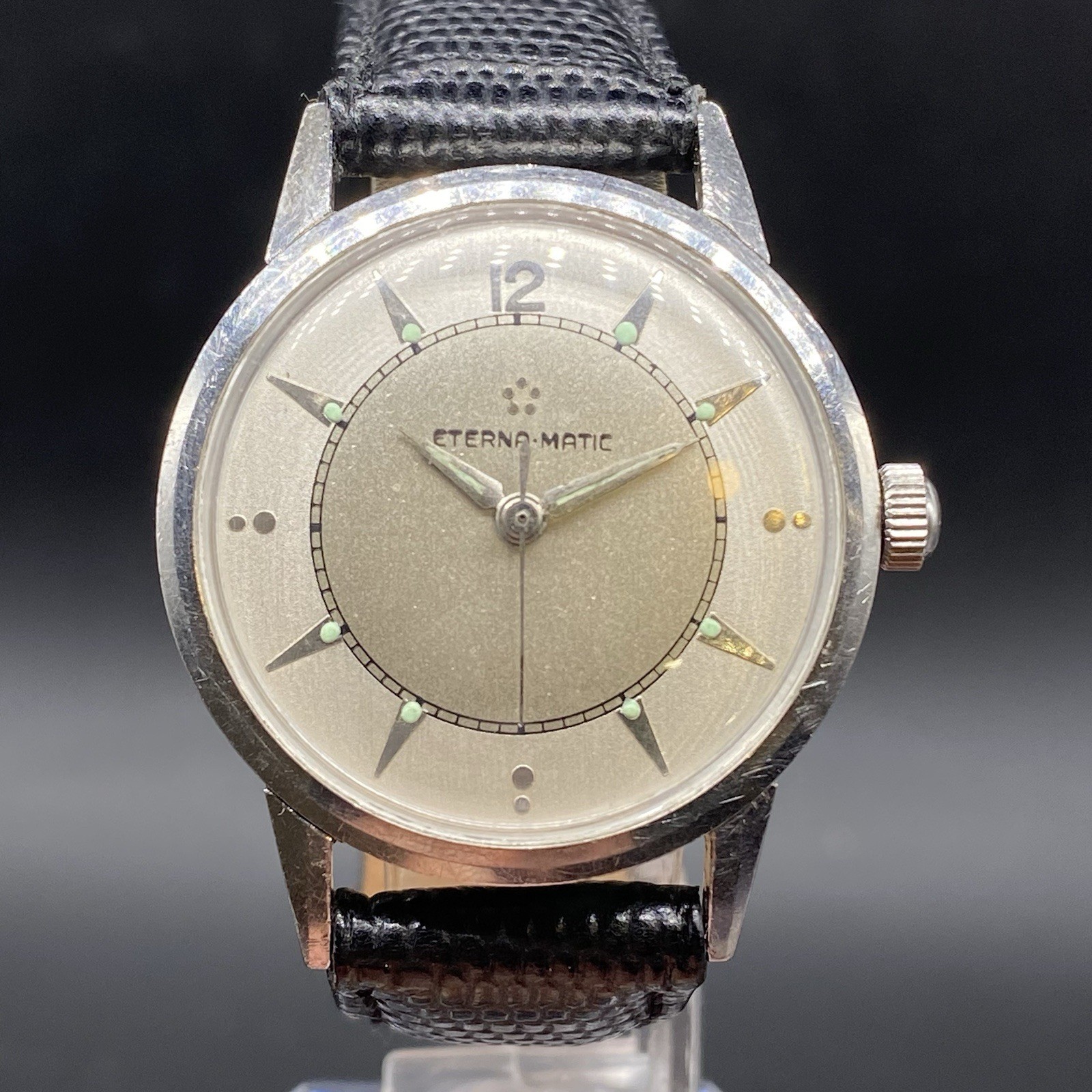 Vintage Eterna-Matic Automatic 17 Jewels Swiss Acier Inoxydable Watch