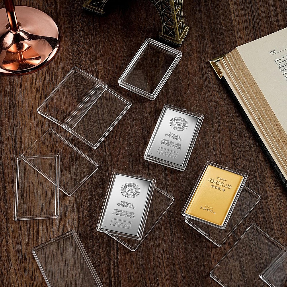 1 oz Silver Bar Holder Case Clear Acrylic Capsule Storage Container Box for Coin