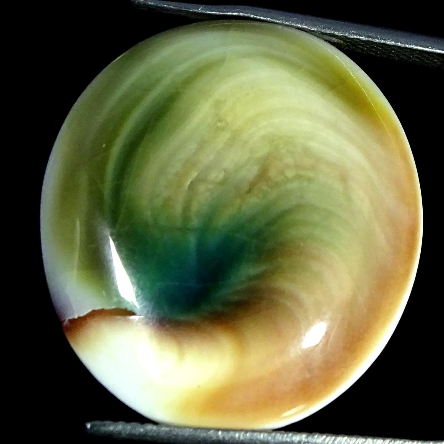 30.50Cts. Natural Shiva Eye Top Quality Oval Cabochon Gemstone 23X25X7MM