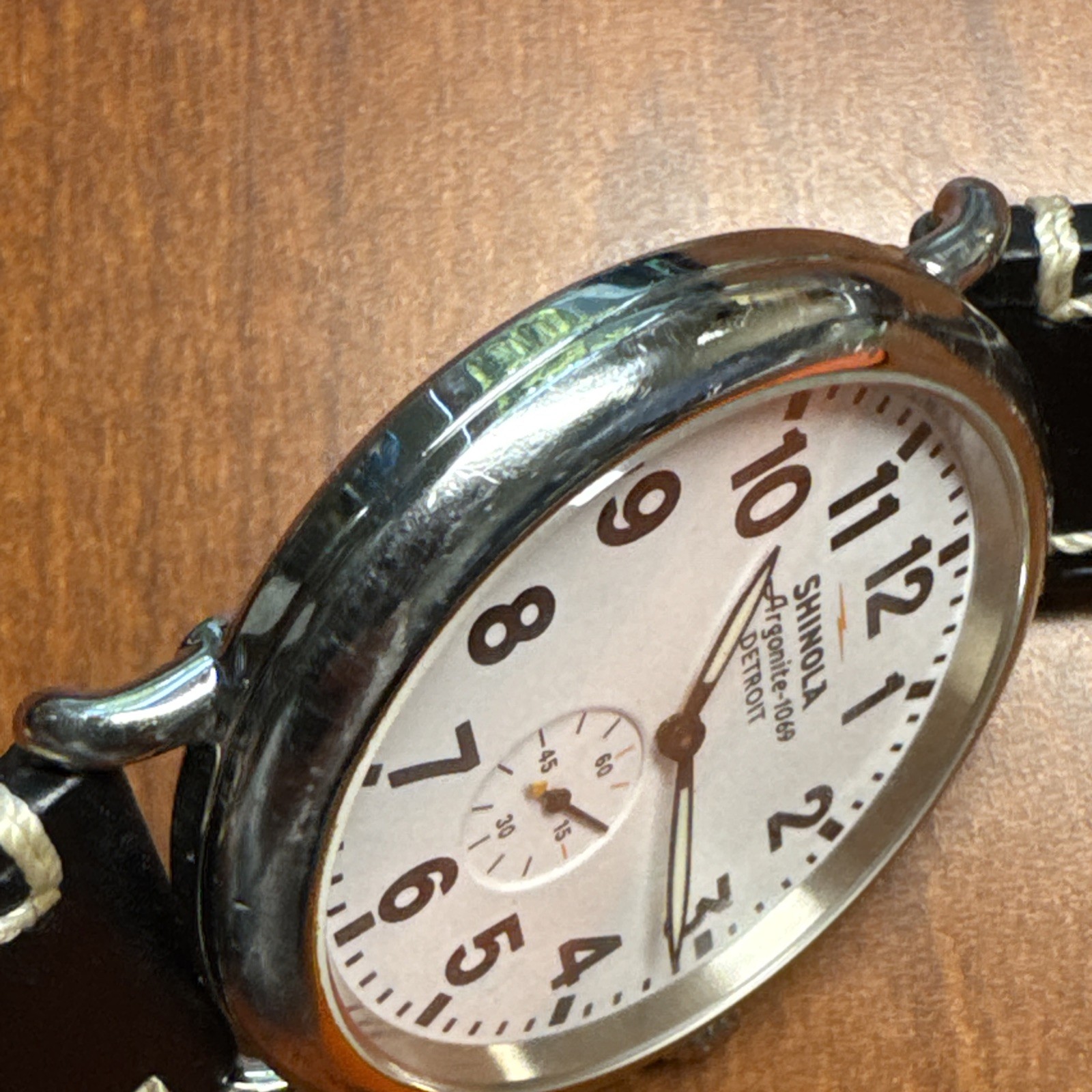 Shinola Argonite 1069 Runwell Stainless Steel 47mm Watch BLack Leather NEW BAT
