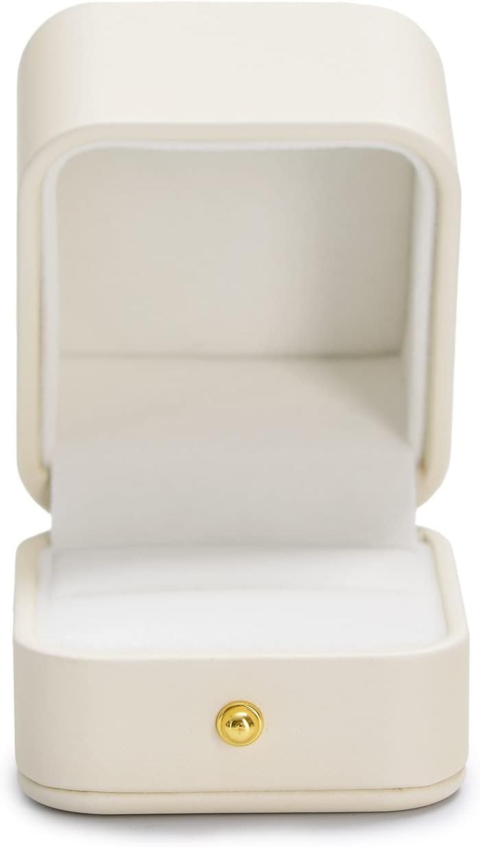 Leather Necklace Gift Box with Removable Pad, Velvet Interior Travel Storage