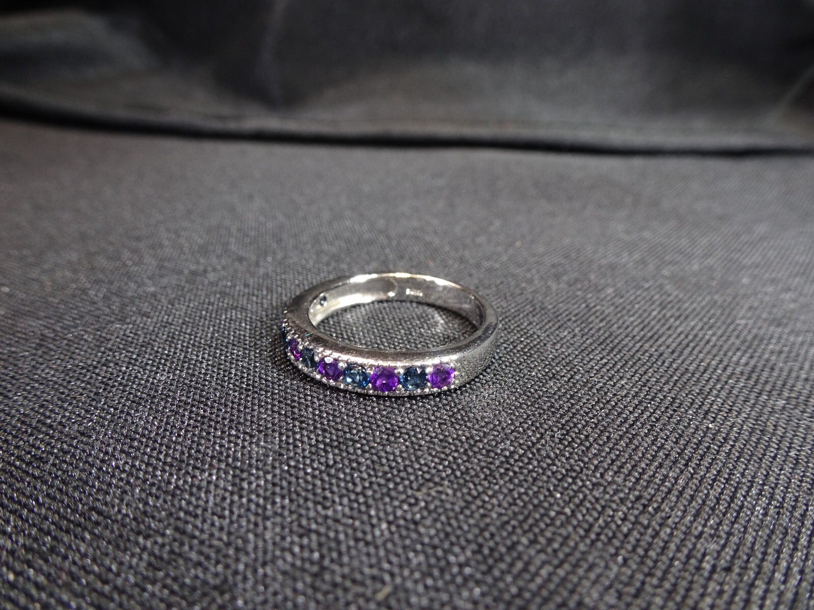 0.90 ct Natural Purple Amethyst & London Blue Topaz Solid Sterling Silver Ring