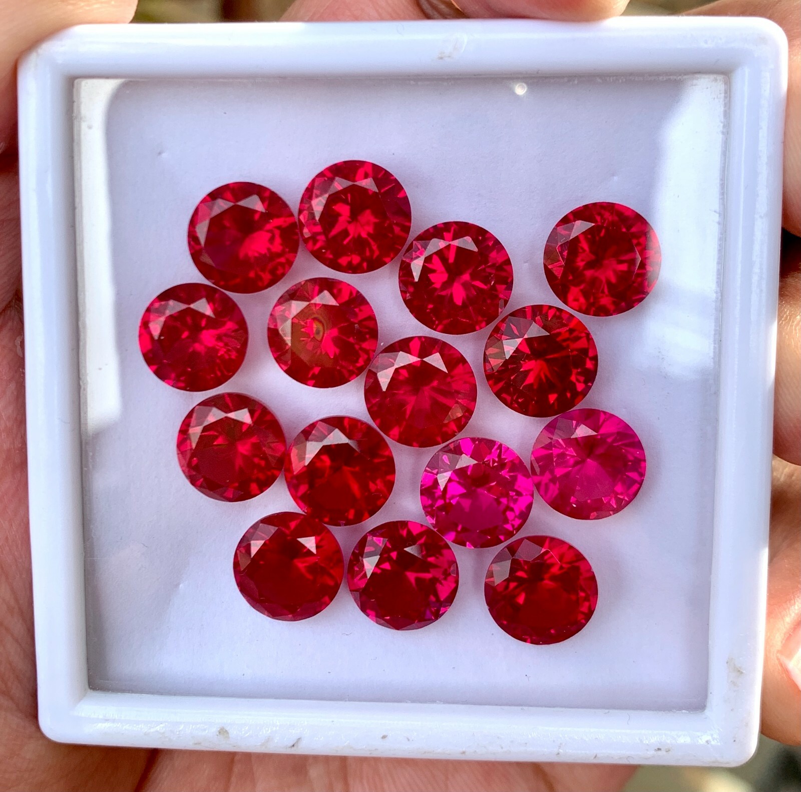 15 Pcs Natural Red Mogok Ruby Round 10.00 MM Certified Flawless Loose Gemstone