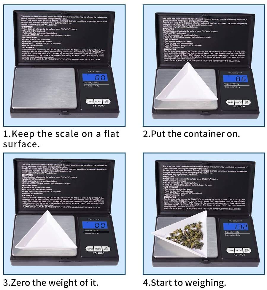 Digital Scale 1000g x 0.1g Jewelry Gold Silver Coin Gram Pocket Size Herb Grain