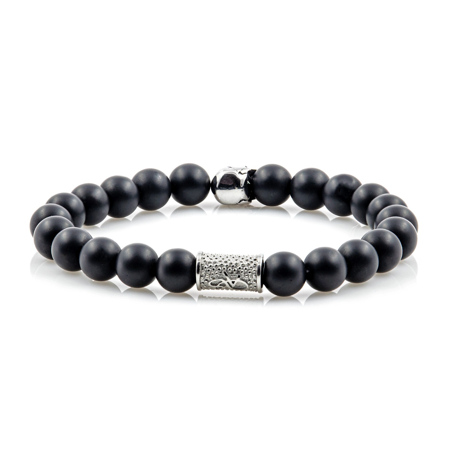 Onyx Matte Bracelet Bracelet Bead Bracelet Skull Stainless Steel