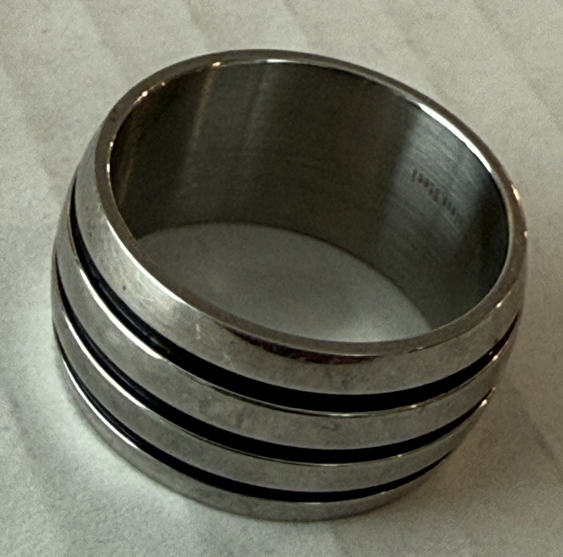 Stainless Steel Fashion Ring Size 9.75 Stamped BS stainless steel.