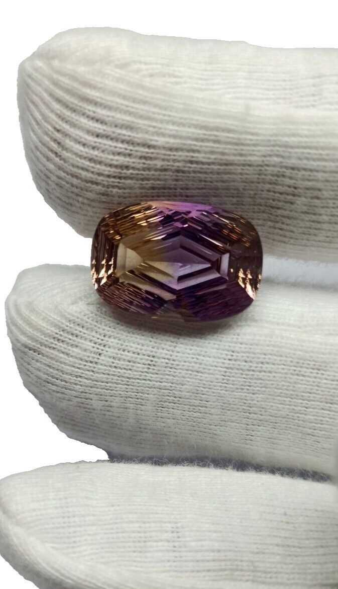 12.50X18.50MM Long Cushion Hydrothermal Crystal Ametrine Quartz Concave Cut Gems