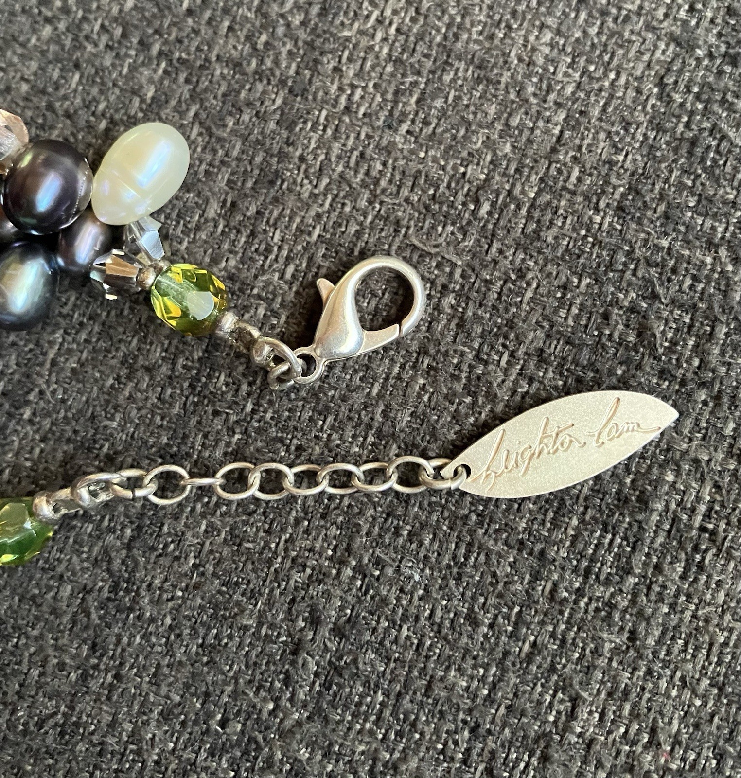 Leighton Lam Signed, Freshwater Pearl Beaded Bracelet, 10 Inches, Adjustable