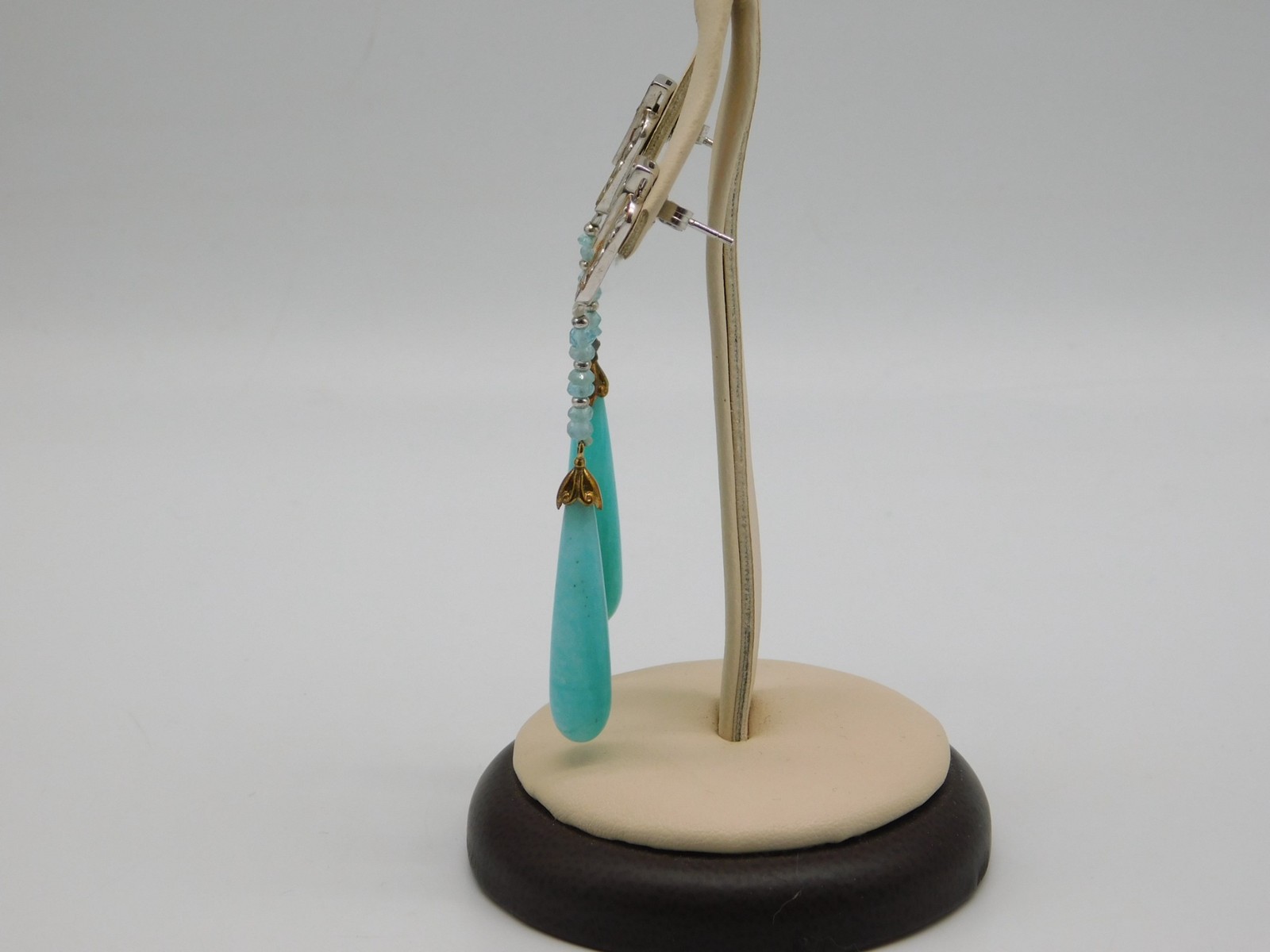 DESIGNER MICHAEL VALITUTTI GEMS EN VOGUE STERLING SILVER LARIMAR STONE EARRINGS