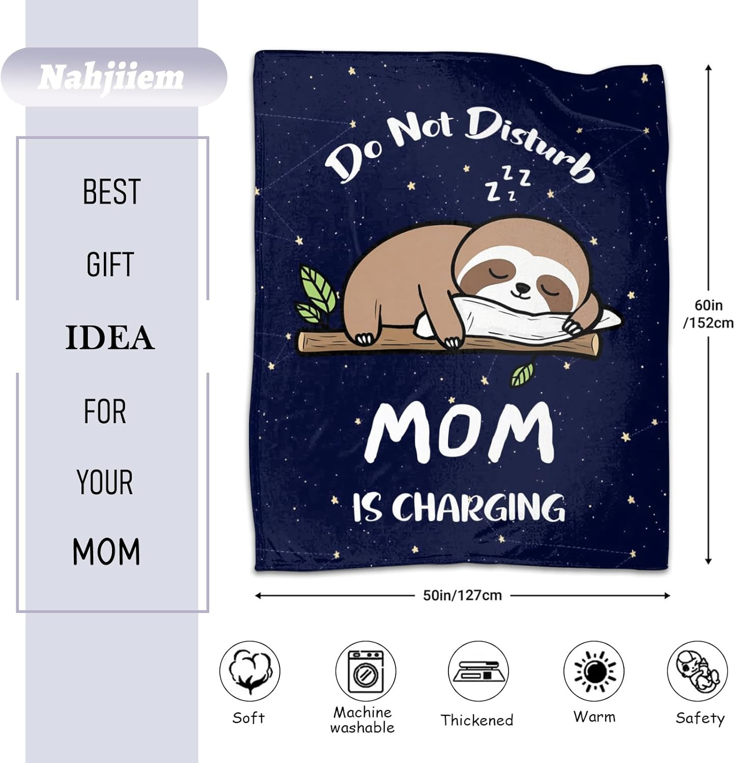 Gifts for Mom Blanket, Moms Gifts from Daughter Son, Mothers Day Birthday Gift f