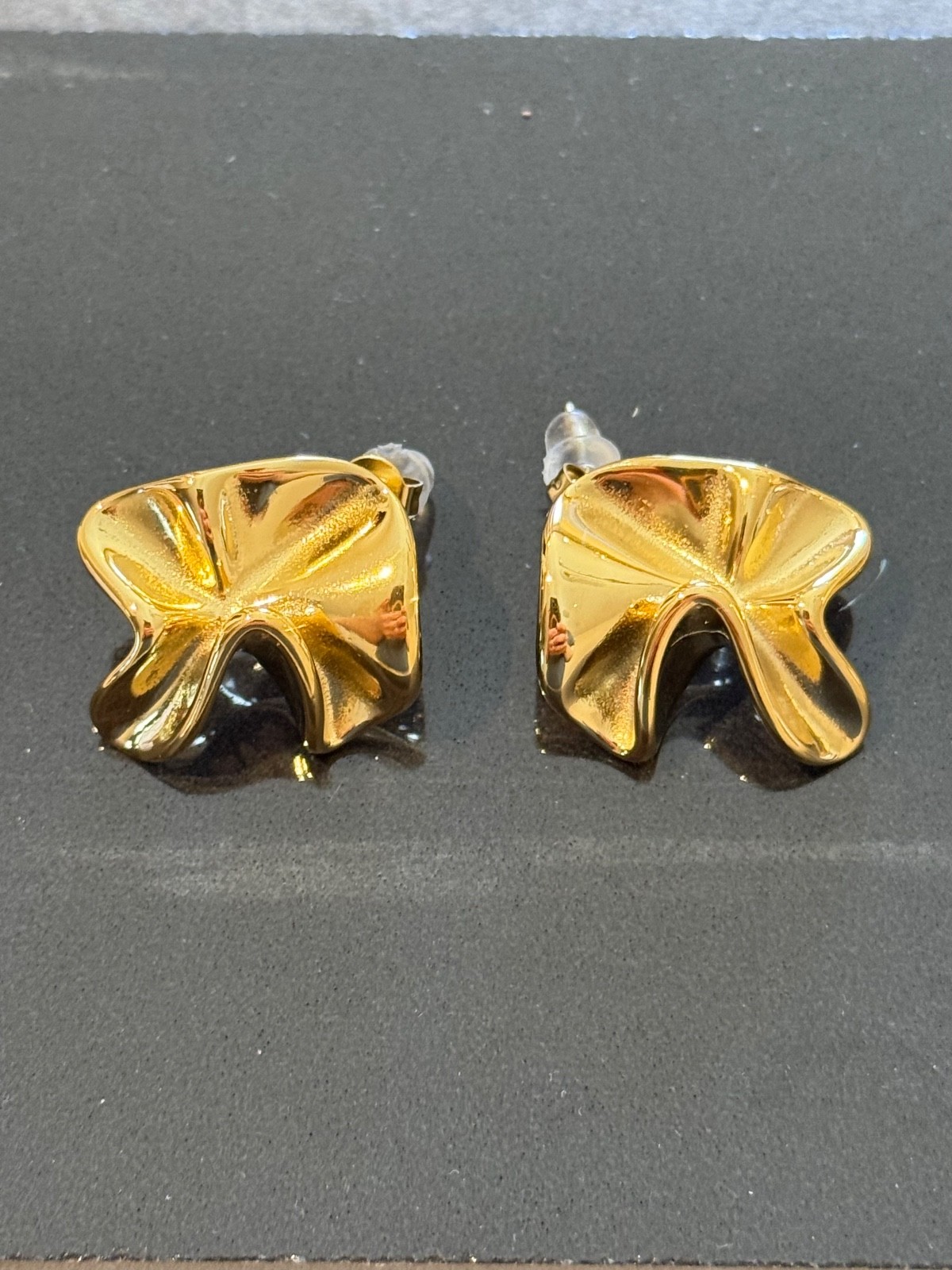 Stainless Steel Irregular Flower Stud Earrings
