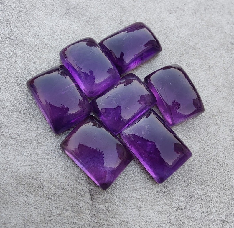 Natural Purple Amethyst Rectangle Cabochon 5x7mm To 12x16mm Loose Gemstone