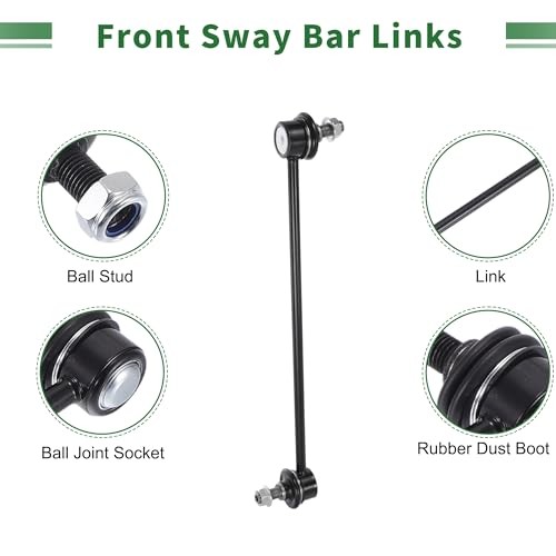 8pcs Front Suspension Kit – Inner Outer Tie Rod End Sway Bar – Ball