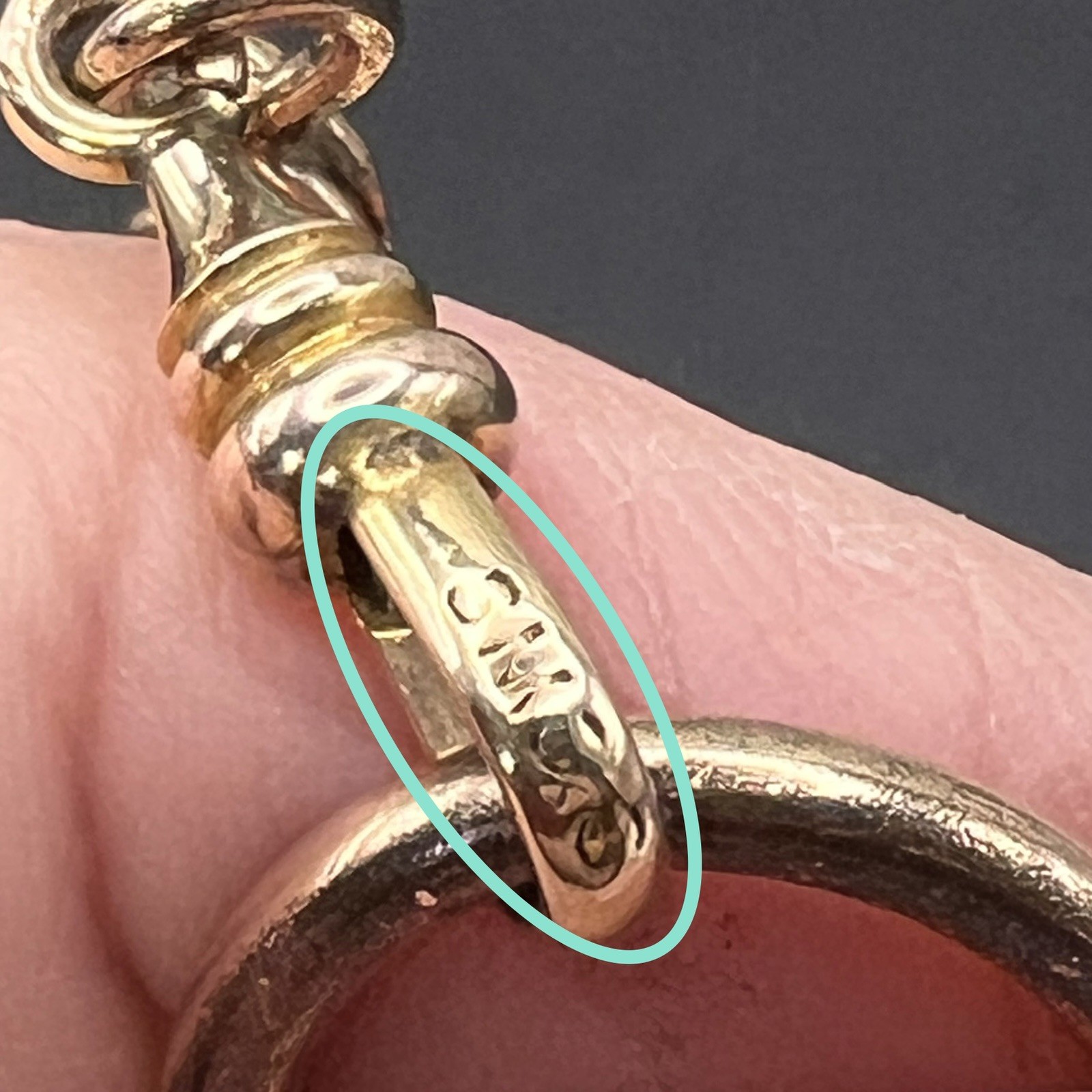 26g Vintage 12k Gold Filled Pocket Watch Chainmail Chain FOB Necklace, Faux Opal