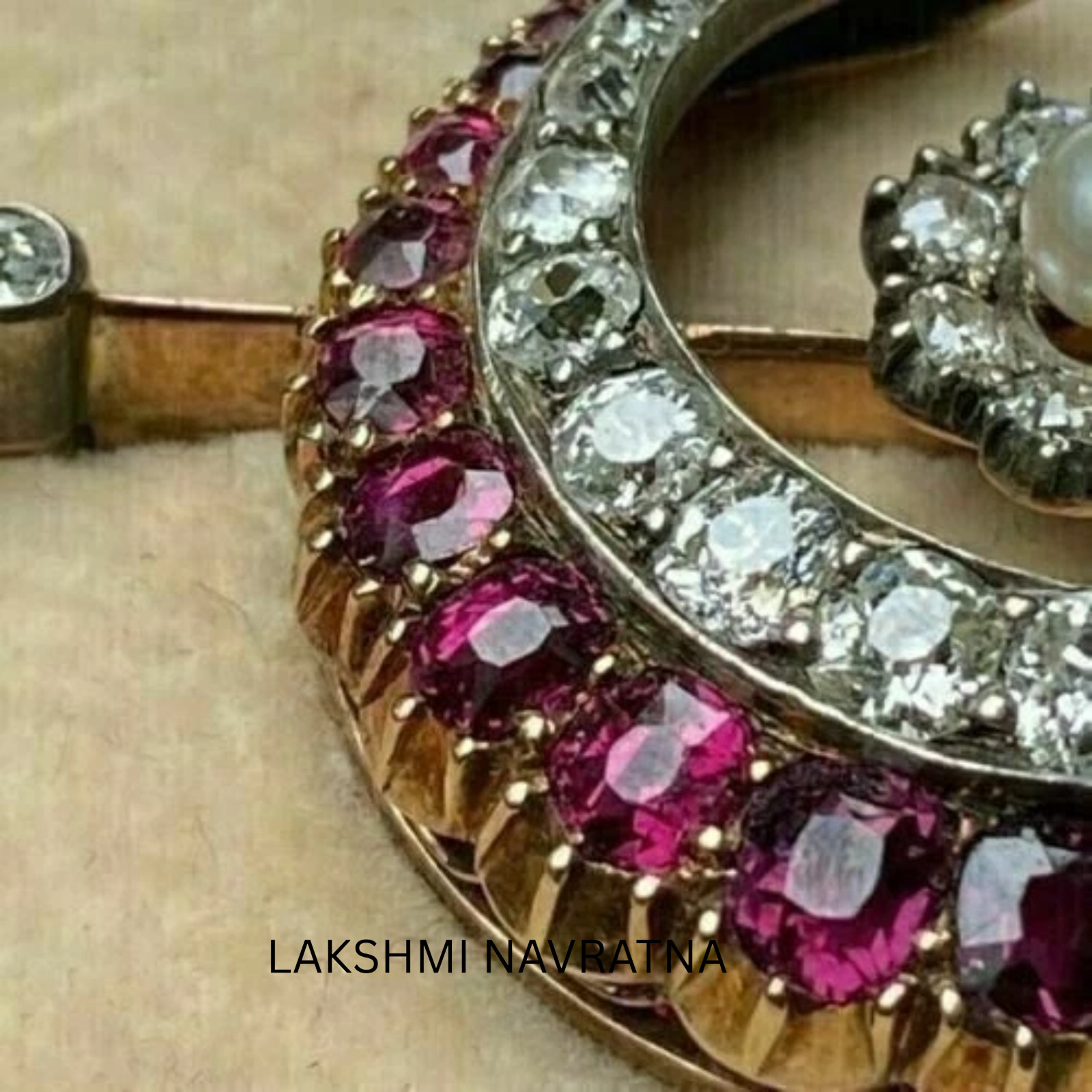 1.50Ct Round Cut Simulated Ruby Antique Moon Brooch Pin 14K Yellow Gold Plated