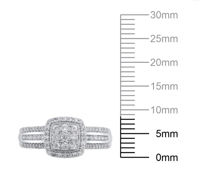 Brilliance Fine Jewelry Sterling Silver 1/2 CT Lab Grown Diamond Engagement Ring