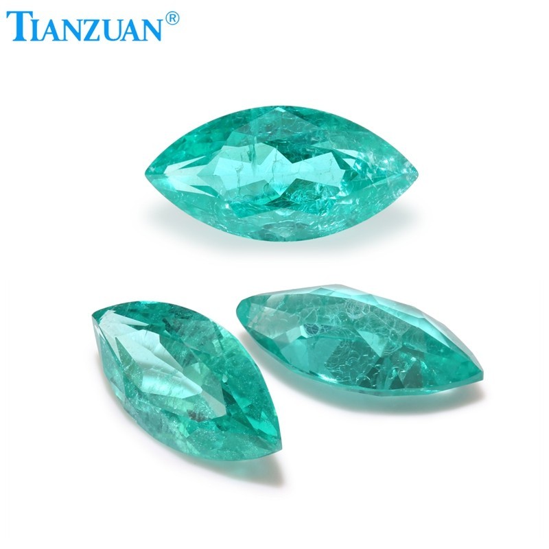 Synthetic YAG Marquise Shape Neon Paraiba Color with inclusions loose Gemstones