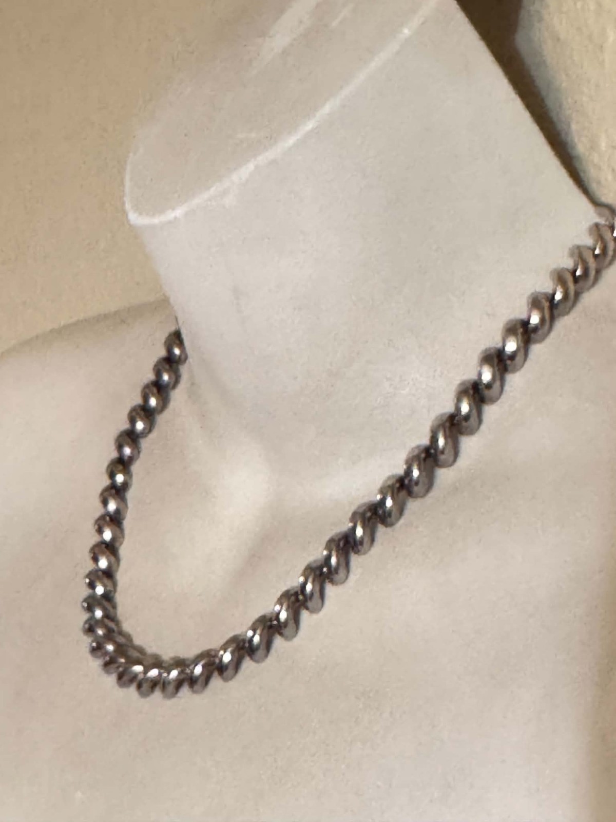 Vintage San Marco 925 Sterling Silver Macaroni Link Chain 19” Necklace 45 Grams