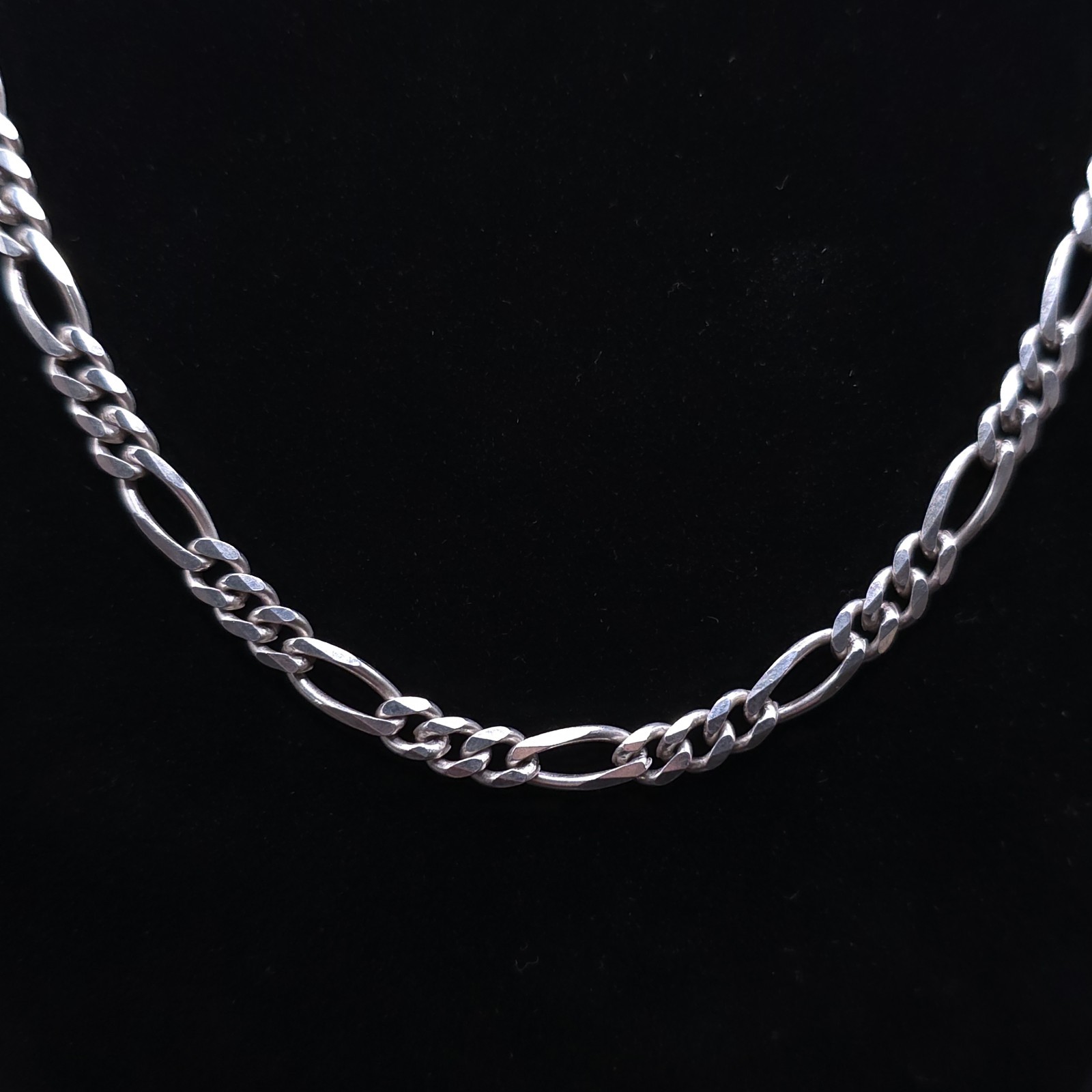 Sterling Silver 925 Figaro Chain Necklace 51cm 4mm 11.56g